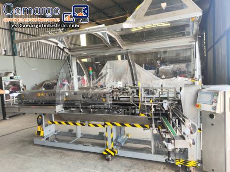 Encartonadora vertical Fabrima Vertopac VP 120 con insertador de prospectos