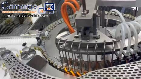 M�quina llenadora y selladora rotativa Bausch para ampollas de vidrio inyectables en acero inoxidable 316L 24.000 unidades/hora