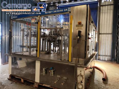 M�quina de llenado rotativa Zegla con sistema de enjuague y taponado de tres bloques
